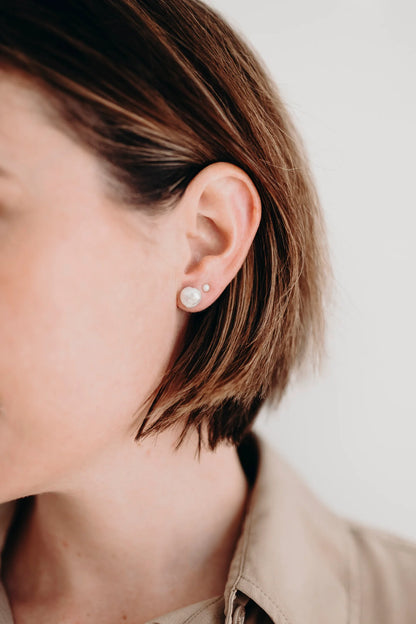 'Rose' Pearl Stud Earrings | Peggy & Twig