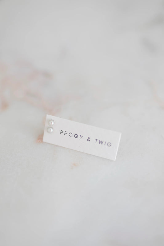 Tiny Pearl Stud Earrings | Peggy & Twig