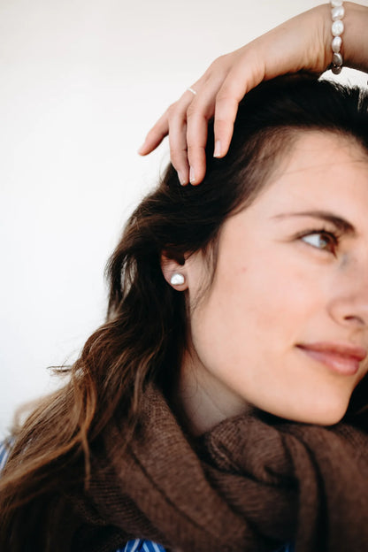 'Rose' Pearl Stud Earrings | Peggy & Twig