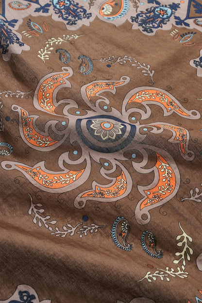 Skall 'Pippa' Scarf in Brown Paisley print
