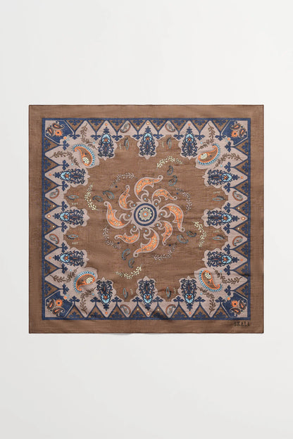 Skall 'Pippa' Scarf in Brown Paisley print
