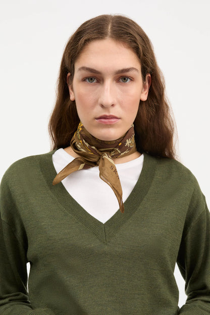 Skall 'Pippa' Scarf in Khaki Paisley print