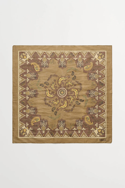 Skall 'Pippa' Scarf in Khaki Paisley print