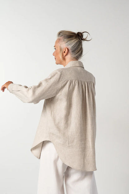 The Rebecca Shirt in Natural Linen