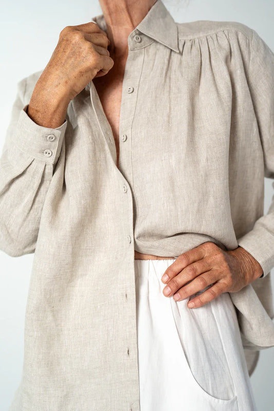The Rebecca Shirt in Natural Linen