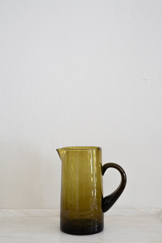 Tapered Moroccan Glass Jug | Amber