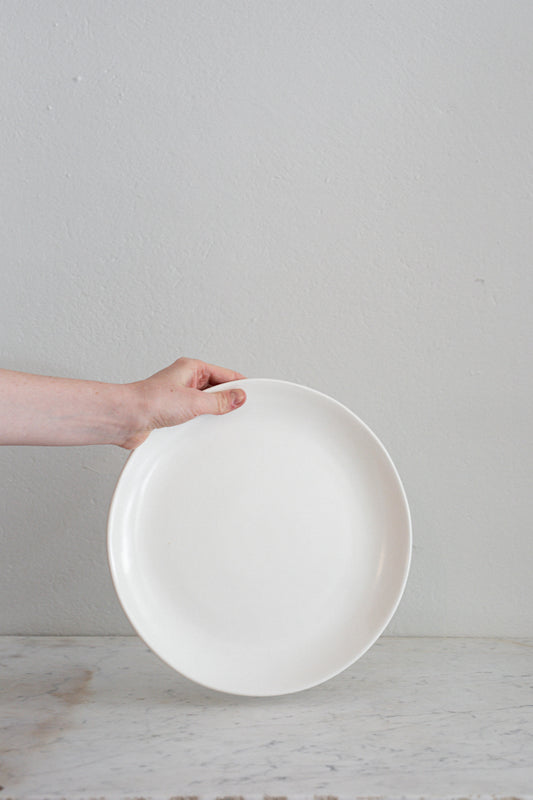 Handmade Dining Plate in Satin White