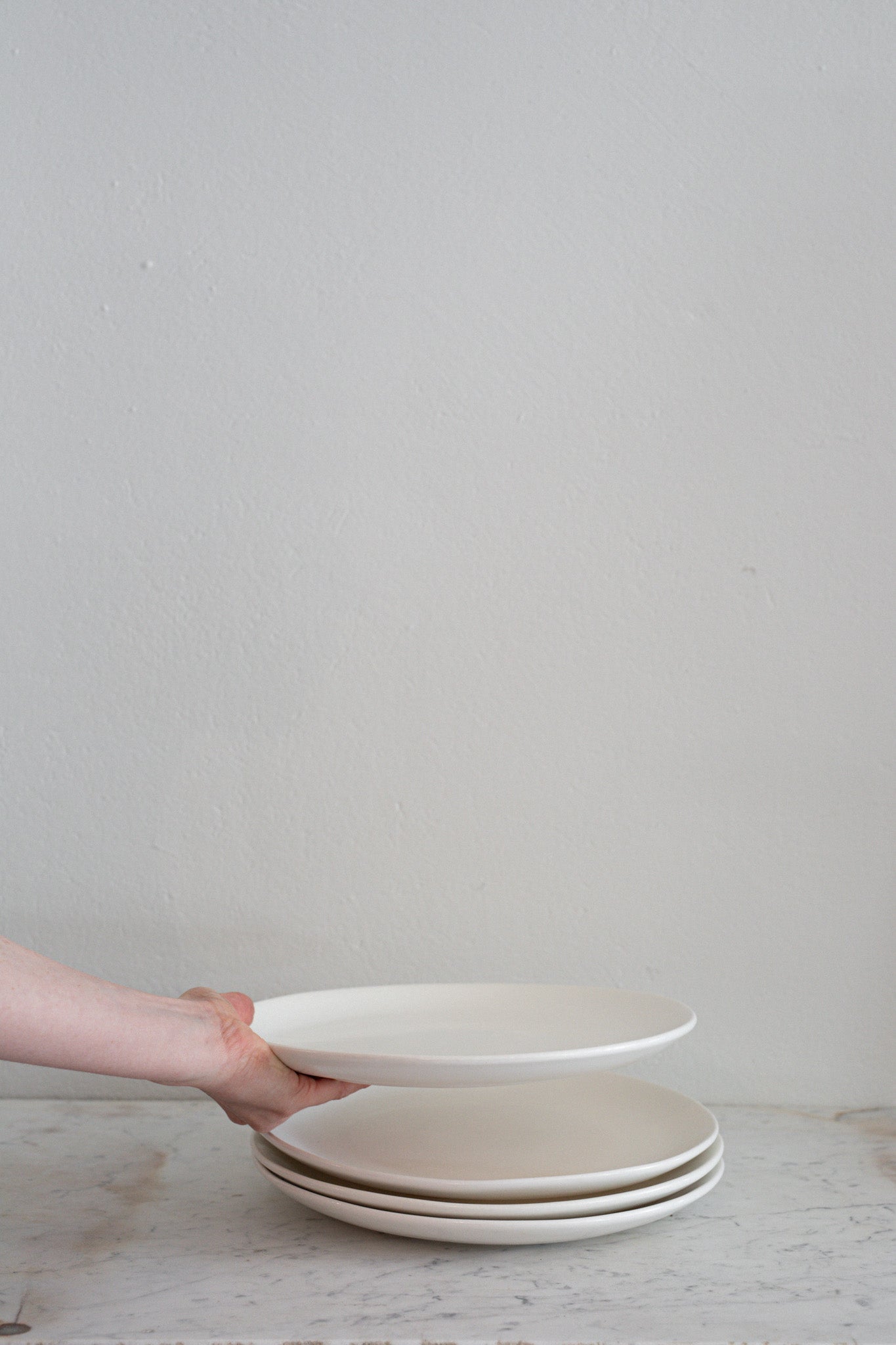 Handmade Dining Plate in Satin White