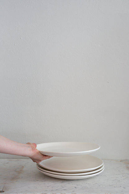 Handmade Dining Plate in Satin White