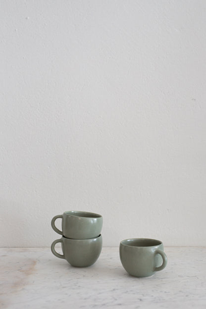 Handmade Ceramic Tea Cup in French Green