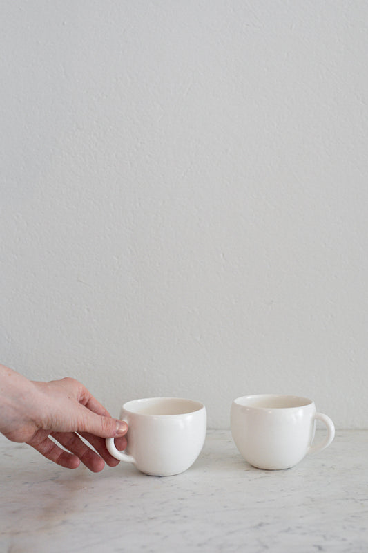 Handmade Tea Cup in Satin White