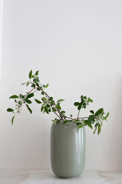 Large Ceramic Vase in French Green