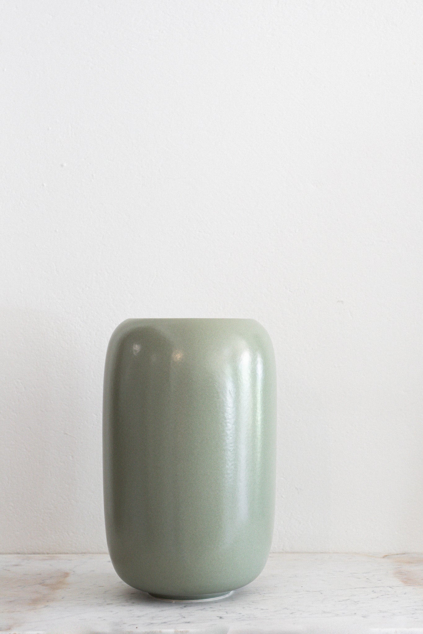 Large Ceramic Vase in French Green