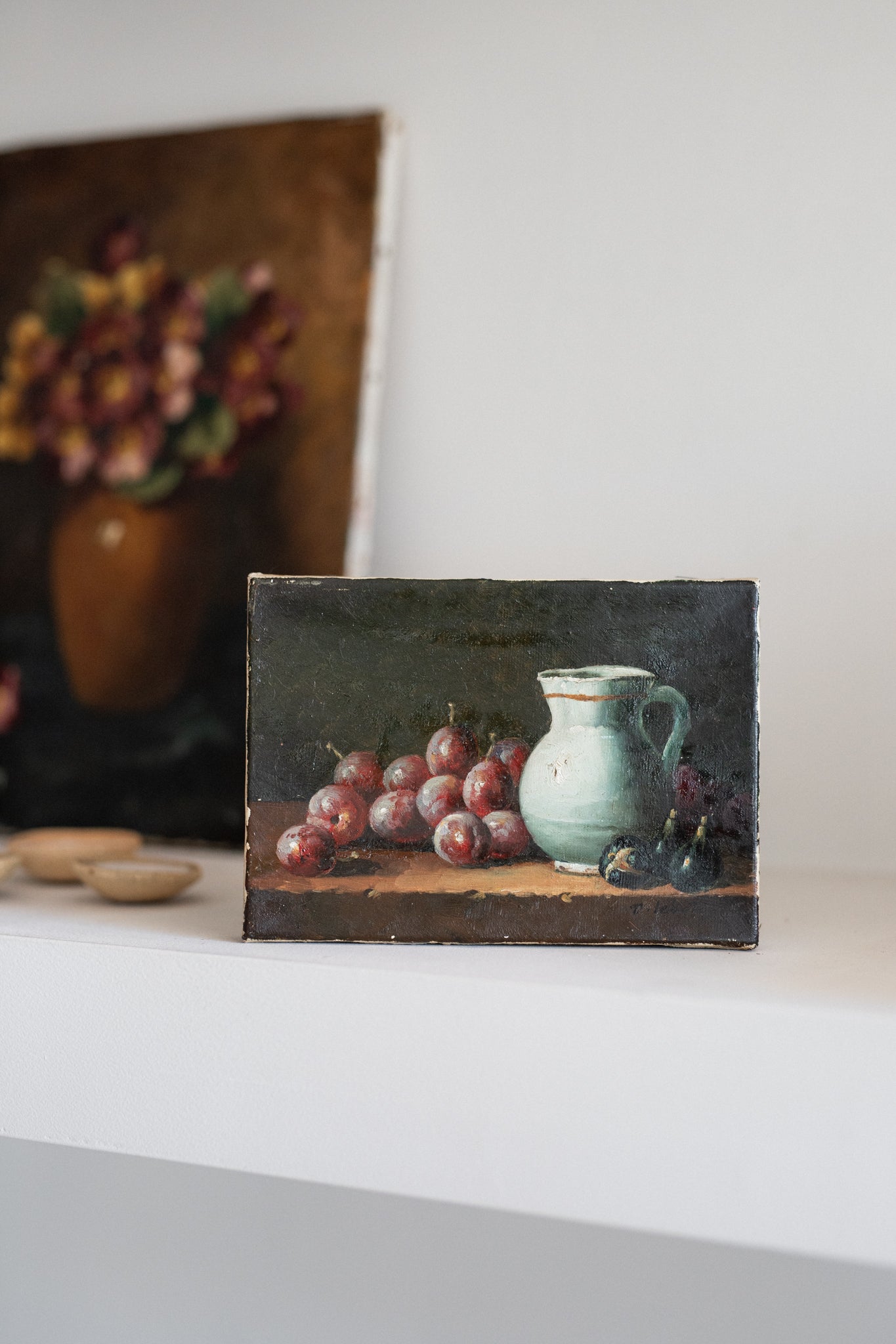 Antique French small Artwork | moody still life