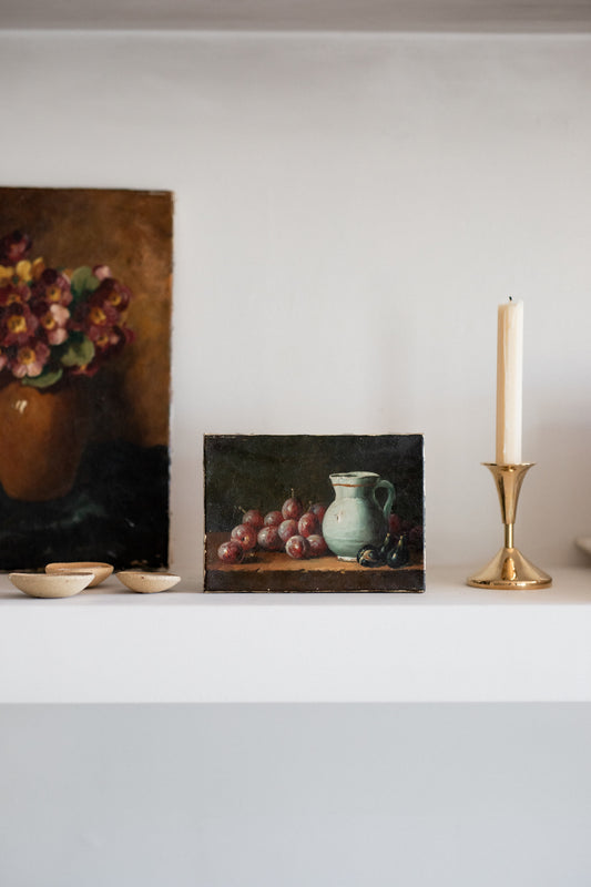 Antique French small Artwork | moody still life