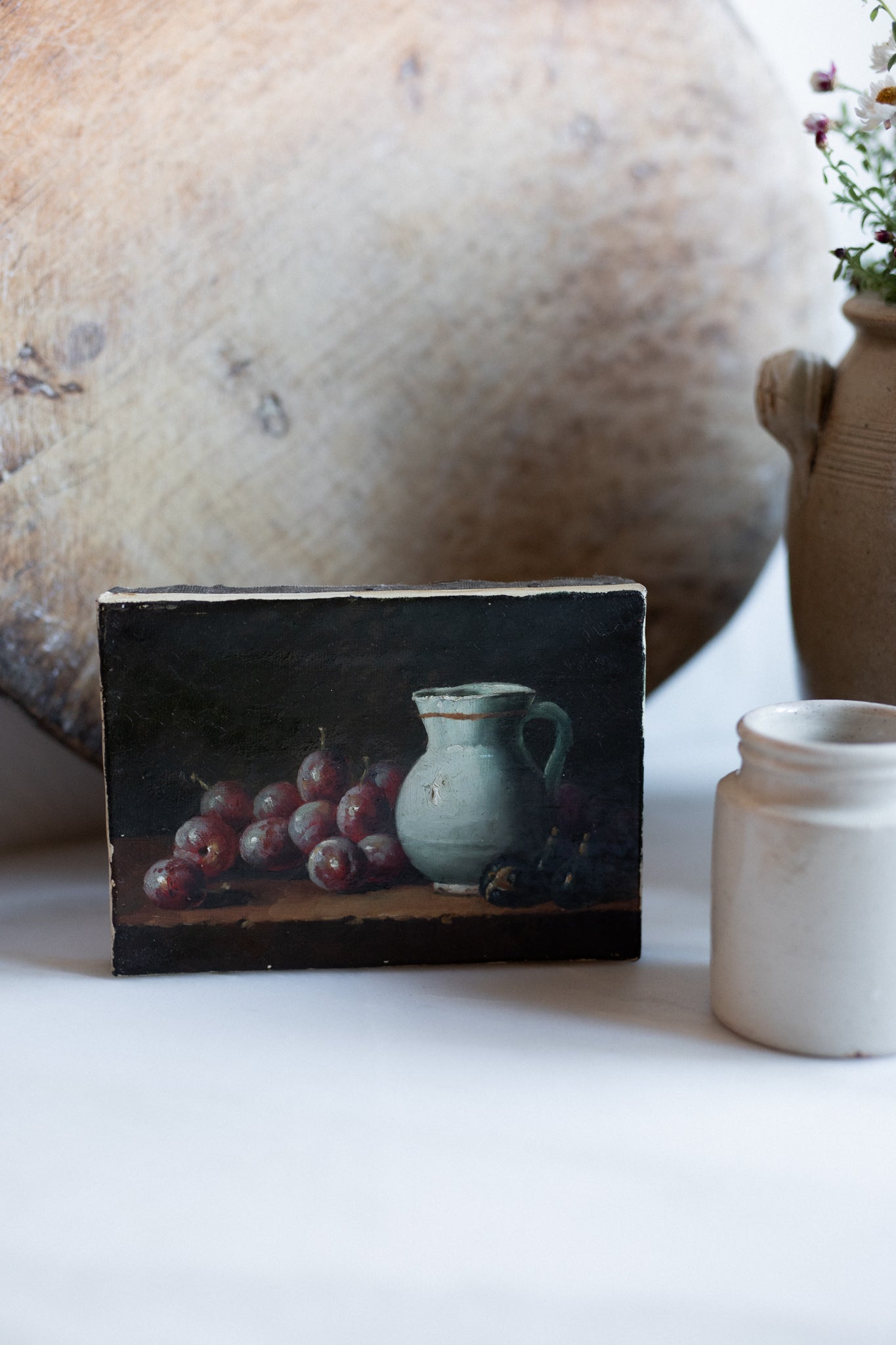 Antique French small Artwork | moody still life