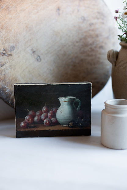 Antique French small Artwork | moody still life