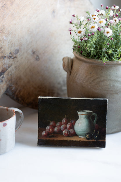 Antique French small Artwork | moody still life