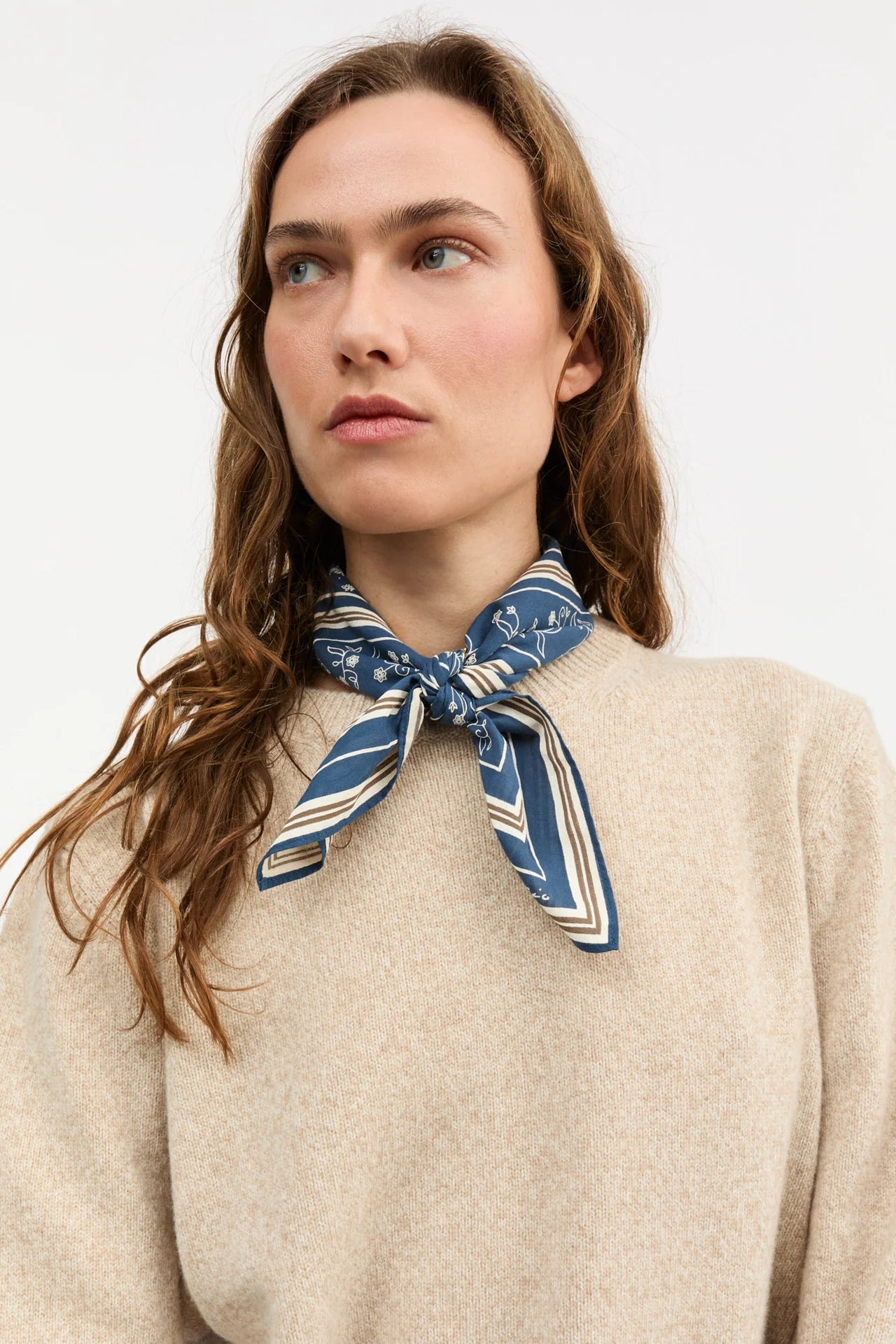 The Classic Square Scarf in Navy