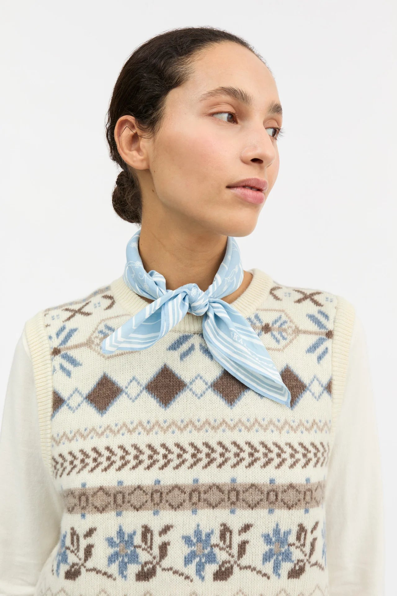 The Classic Square Scarf in Sky Blue
