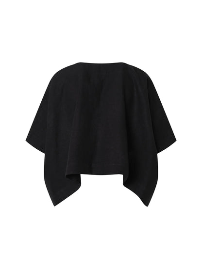 The Tommy Top in Black Linen