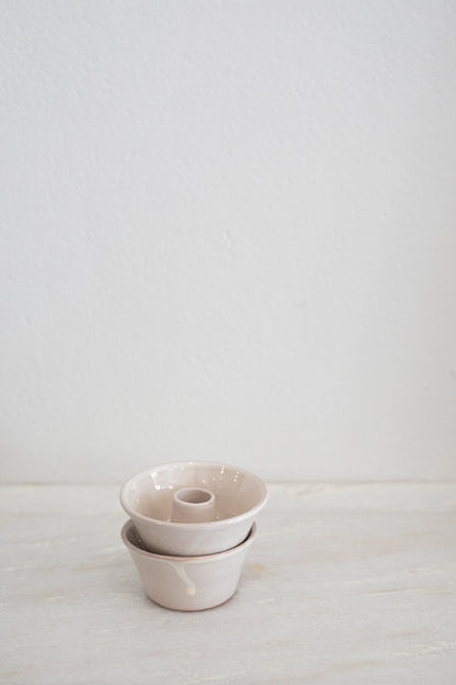 Italian Ceramic Candle Holder in Cream