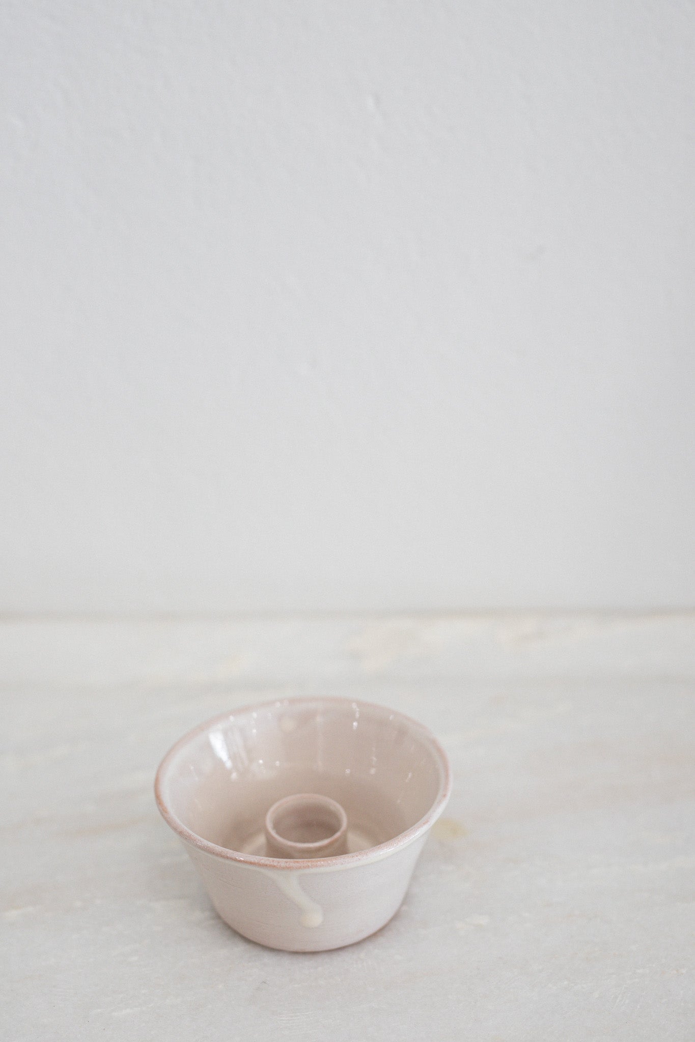 Italian Ceramic Candle Holder in Cream