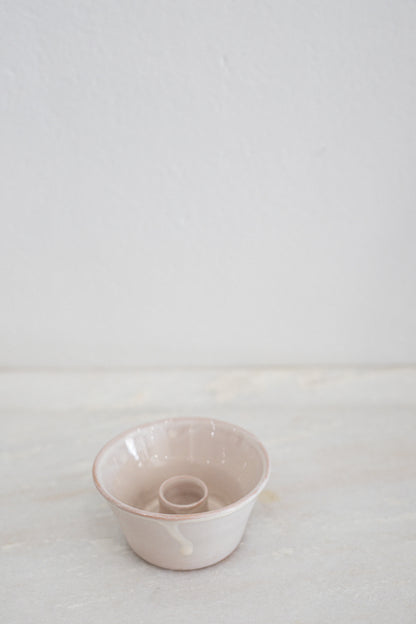 Italian Ceramic Candle Holder in Cream