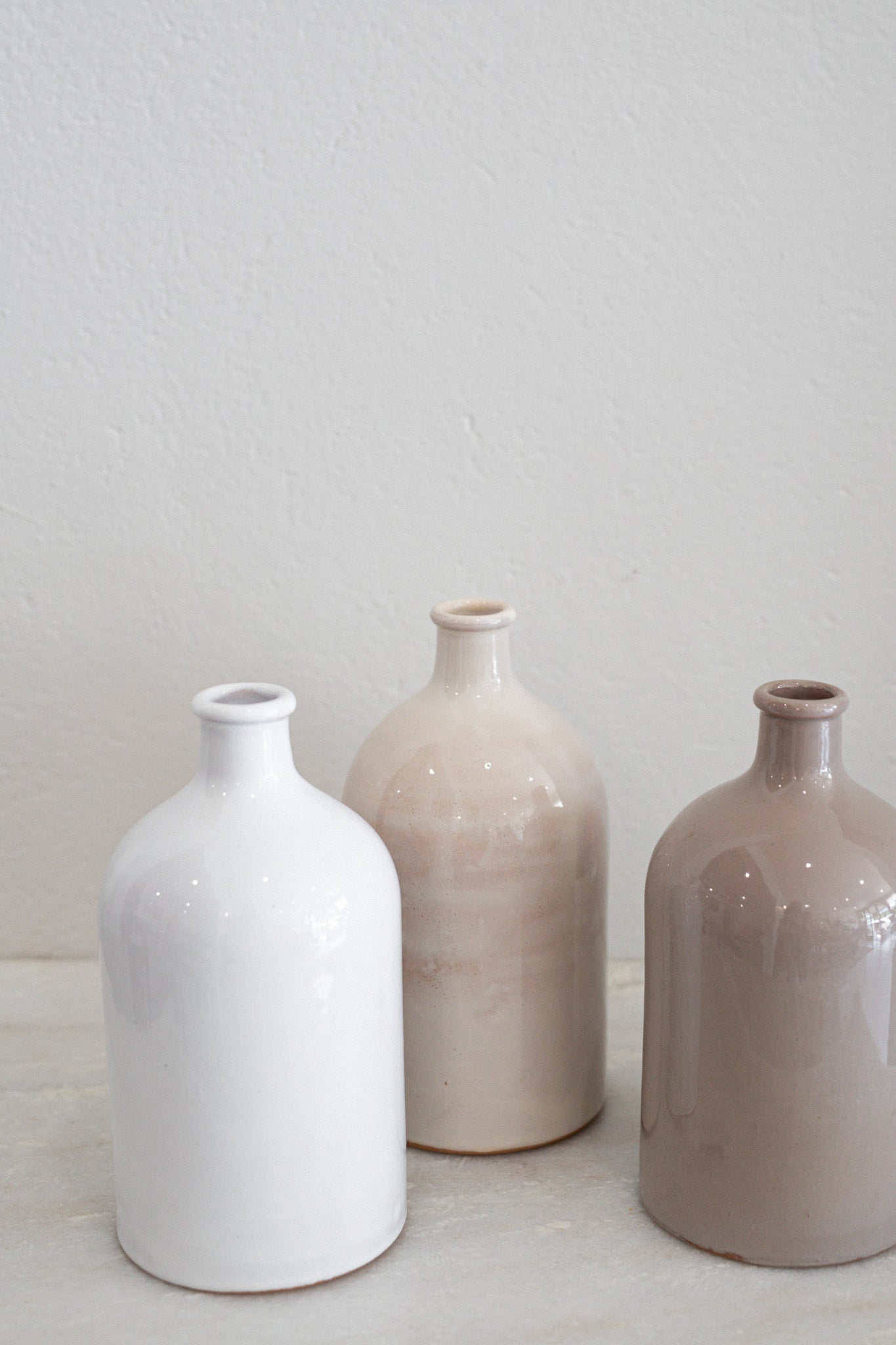 Italian Ceramic Bottle in Cream