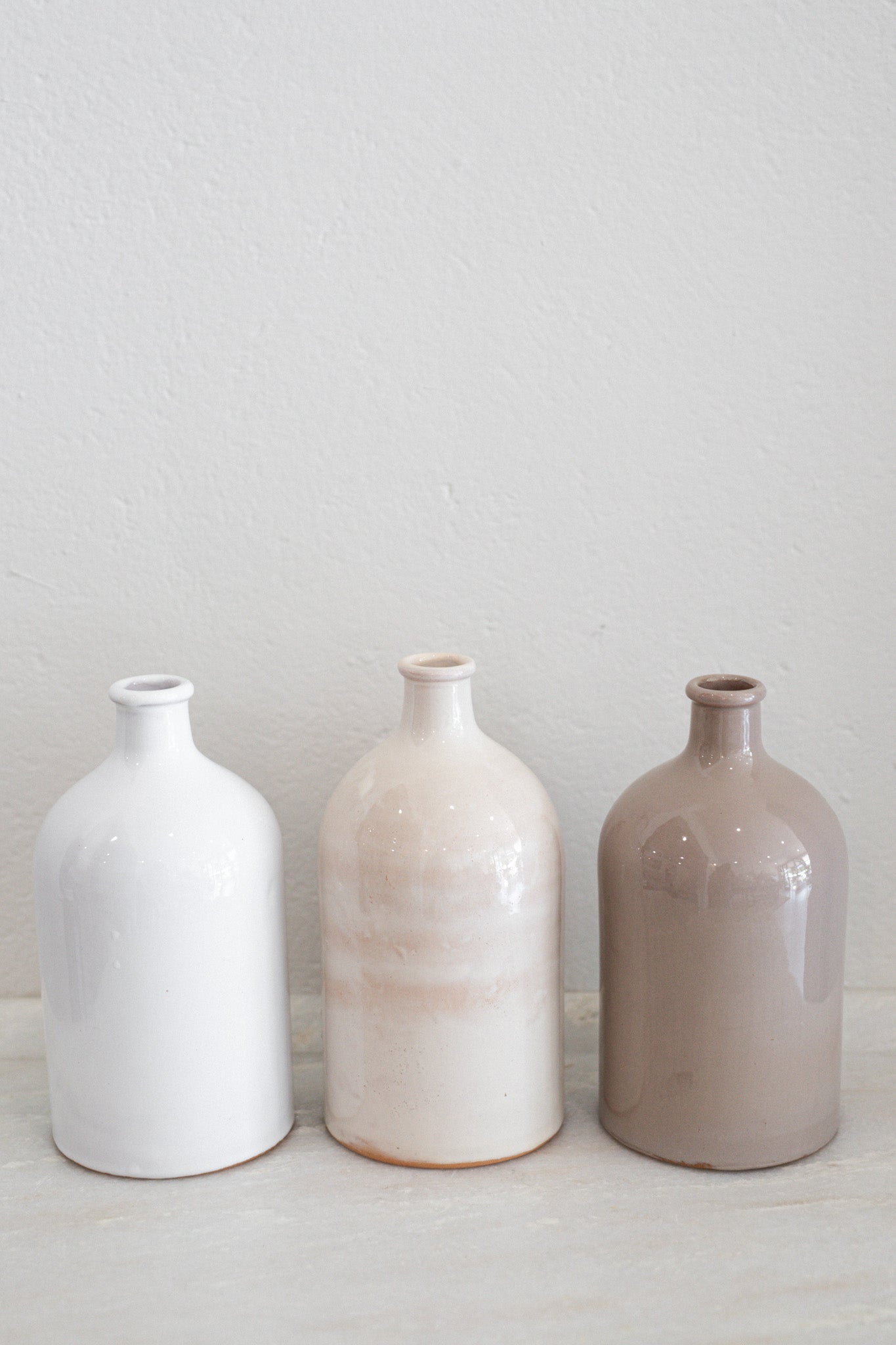 Italian Ceramic Bottle in Cappuccino