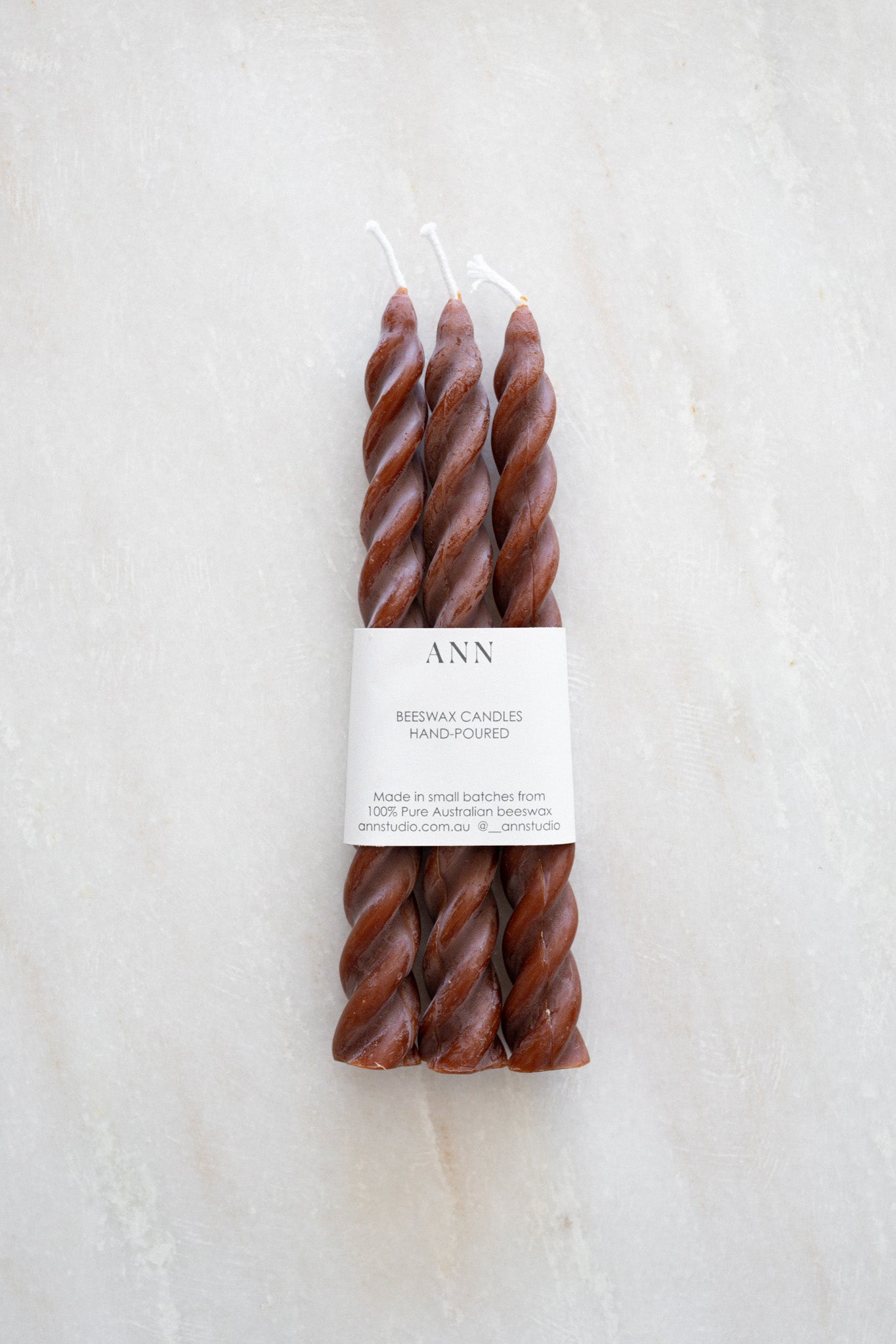 Spiral Candle Set of 3 Candles | Toffee