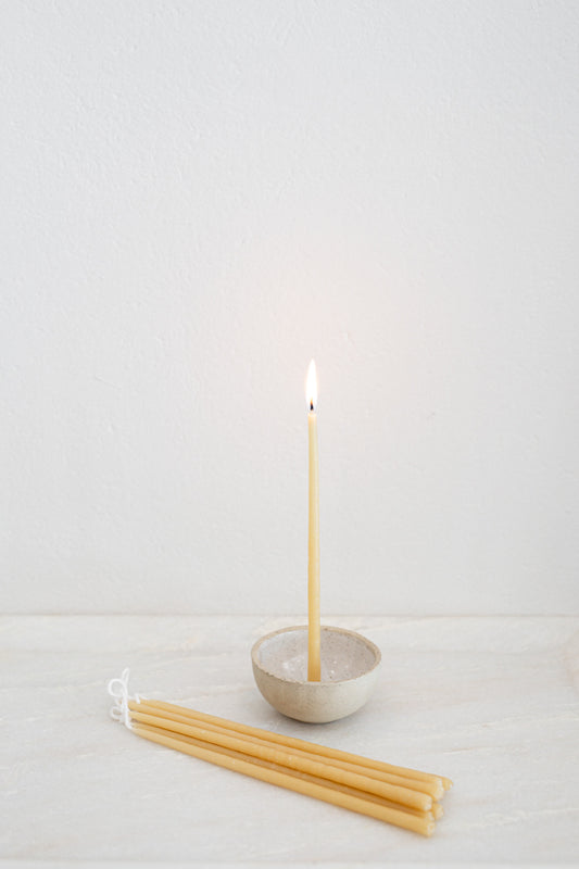 Set of Petite Beeswax Tapers | Set of 10 Wish candles
