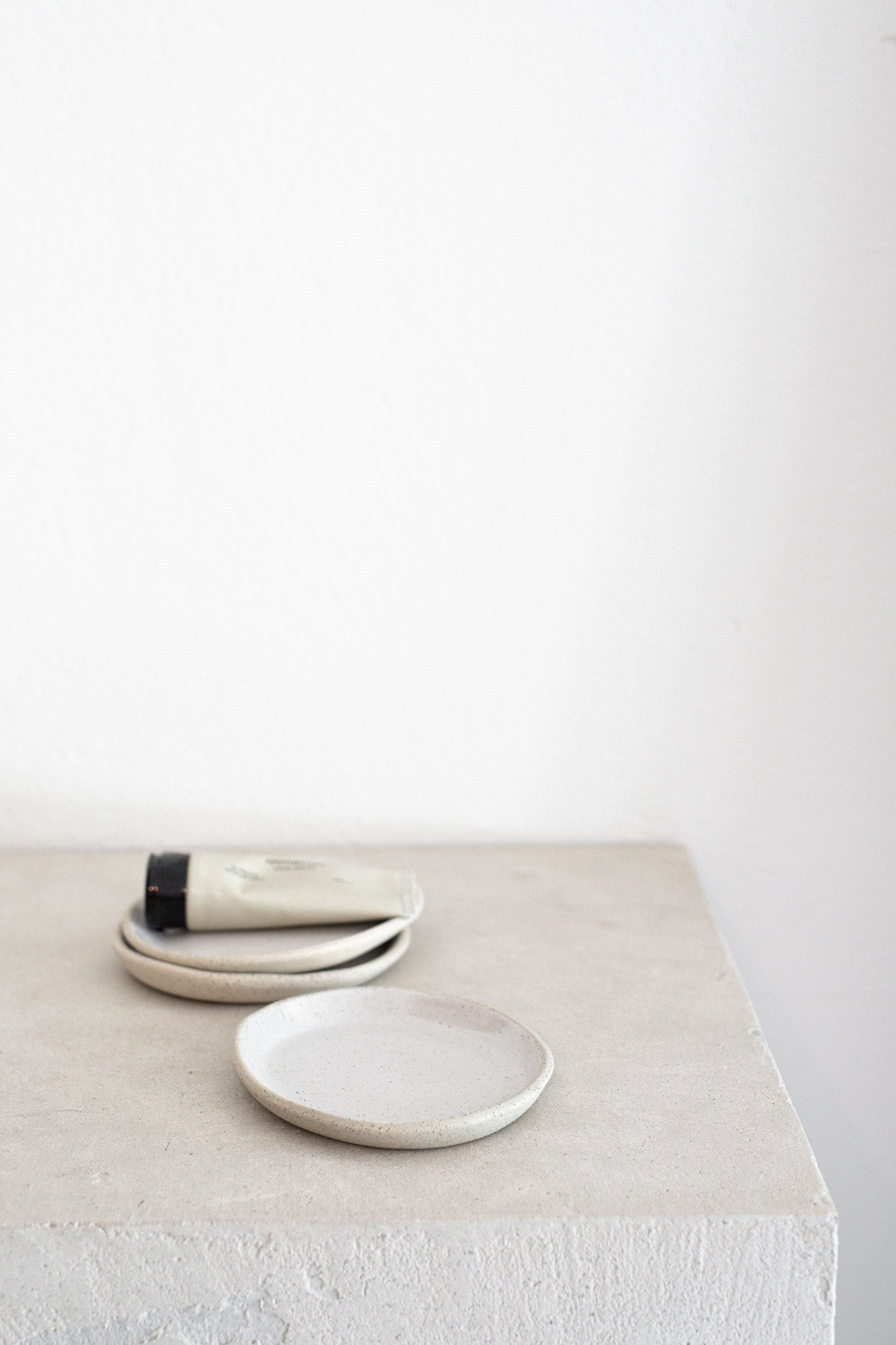 Ceramic Small Plate | White on Stone