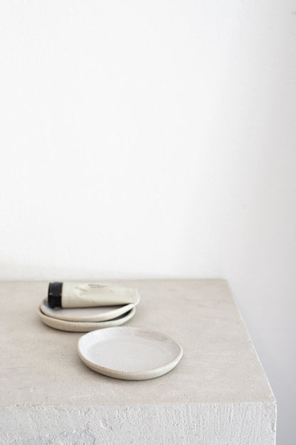 Ceramic Small Plate | White on Stone