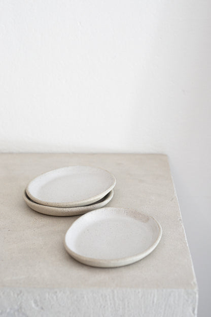 Ceramic Small Plate | White on Stone