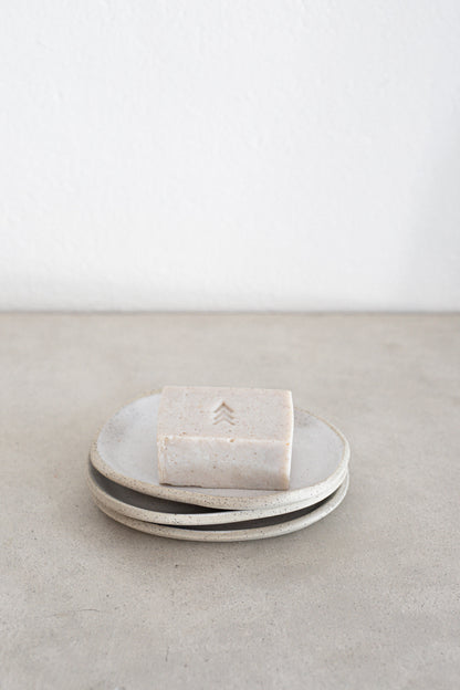 Oval Soap Dish | White on Stone