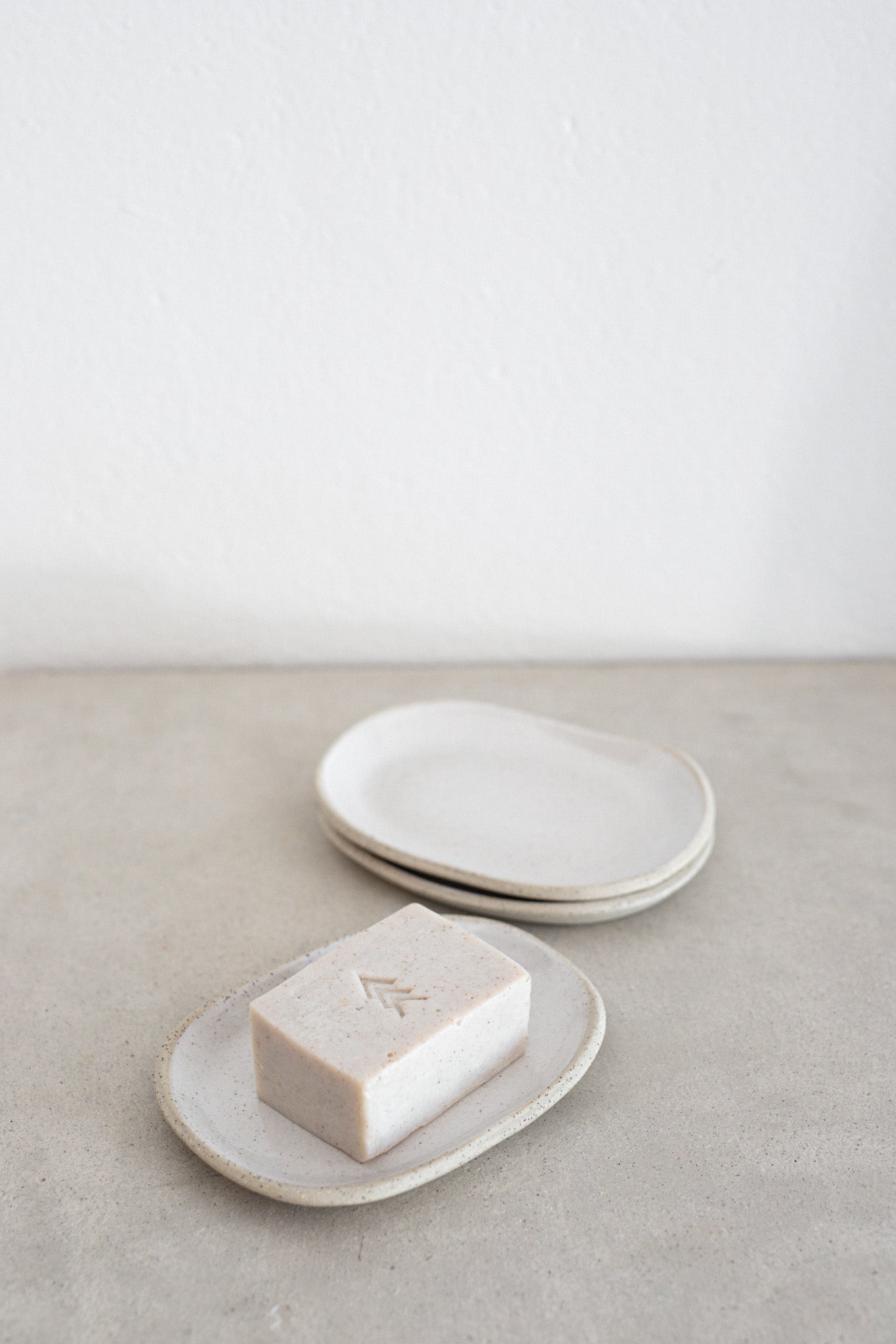 Oval Soap Dish | White on Stone