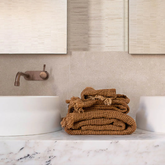 Linen Waffle Hand Towel | 'Russo'