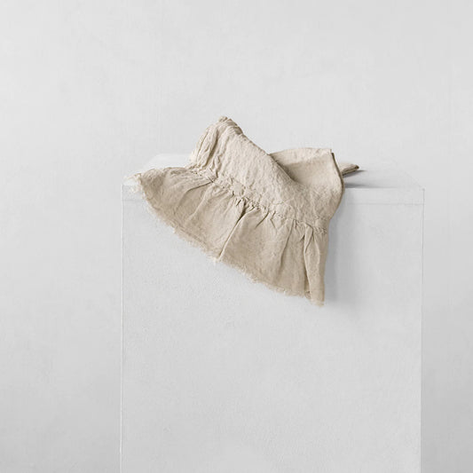 Linen Ruffle Guest Towel | 'Sable'