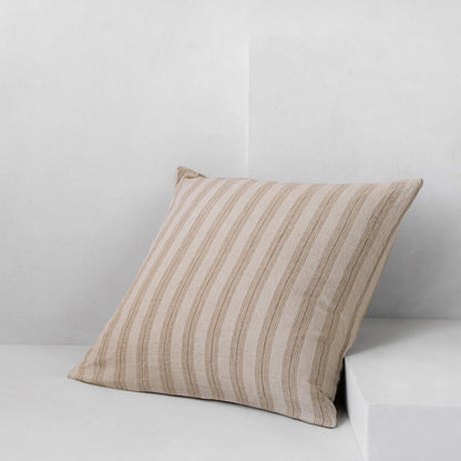 Stripe Linen Pillowcase in Euro | Brun/Russo