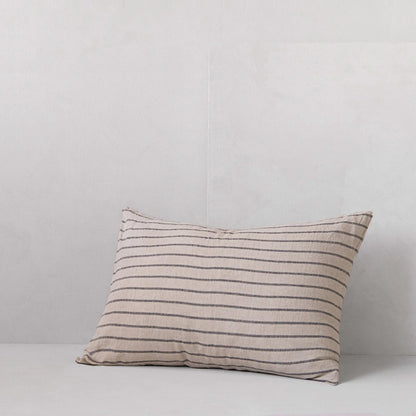 Linen Pillowcase x Standard | Nox/Sable stripe