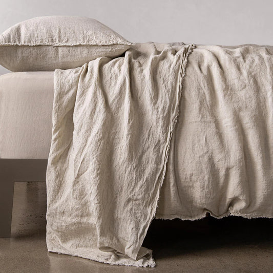 Flocca Linen Duvet Cover in Q | Sable