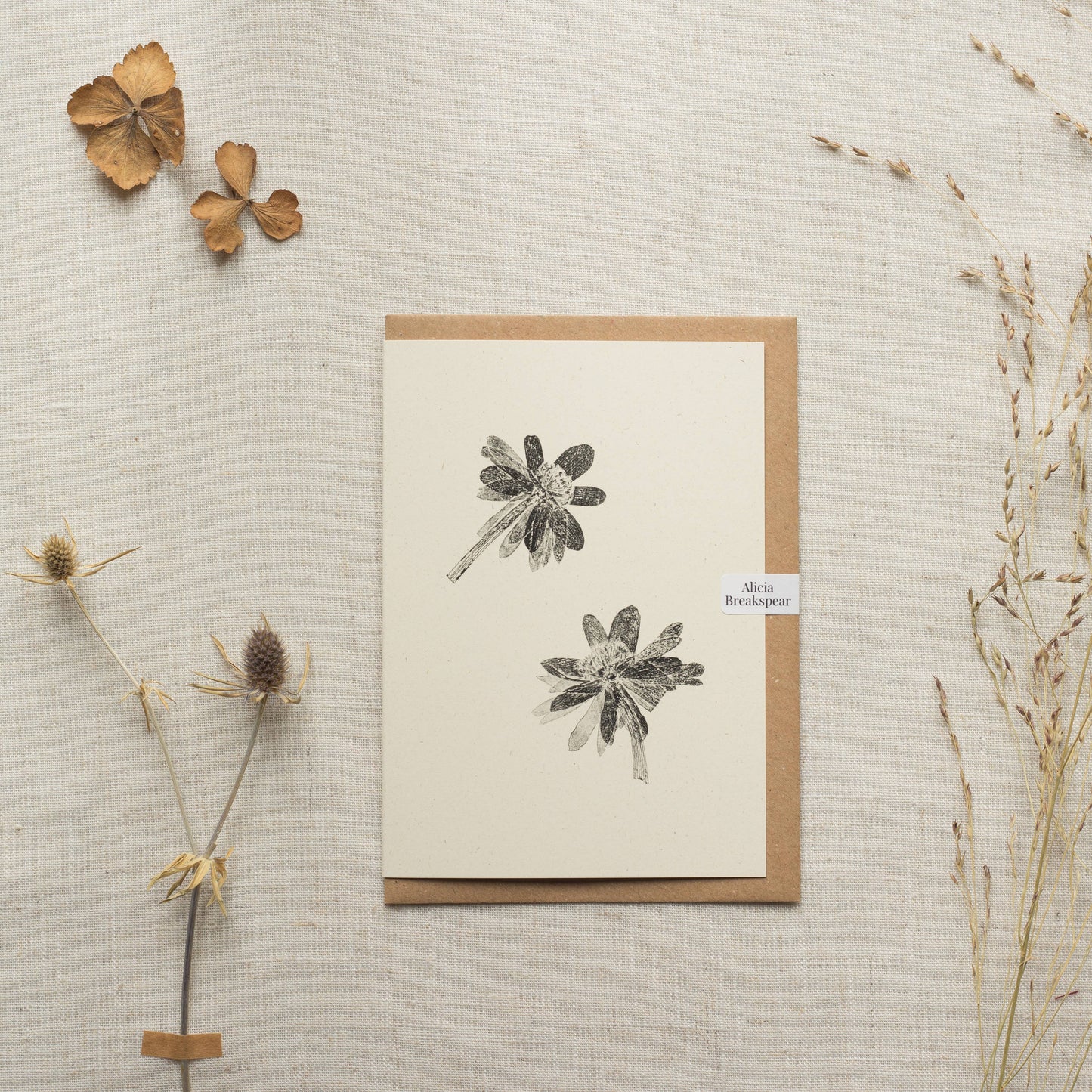 Winter Aconite Flower Greeting Card A6 Recycled Card