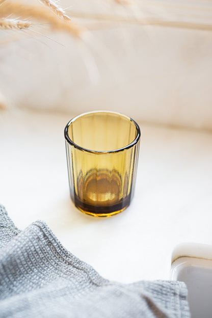 Hand Blown Glass Tumbler in Amber