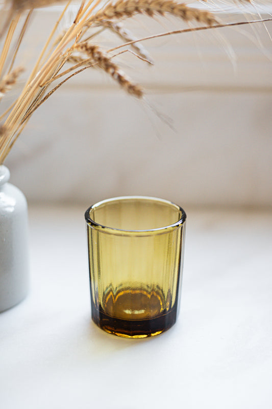 Hand Blown Glass Tumbler in Amber