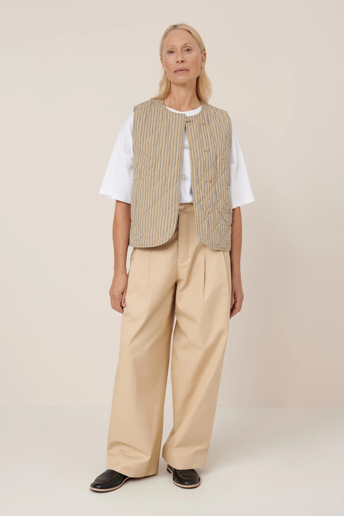 The Axis Vest in Double Pinstripe