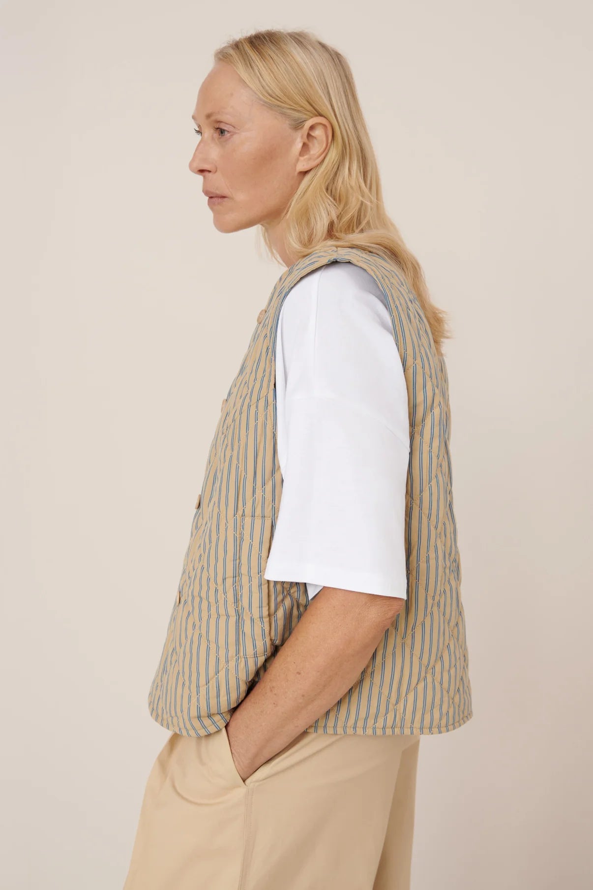 The Axis Vest in Double Pinstripe