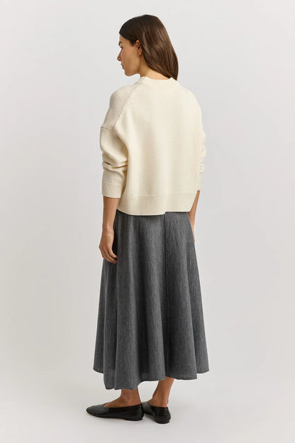 The Drop Shoulder Crew Jumper | Warm White