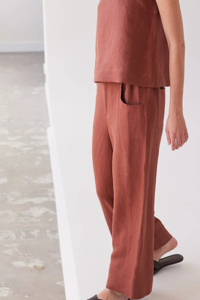 The Bowie Wide leg Pant | Brick