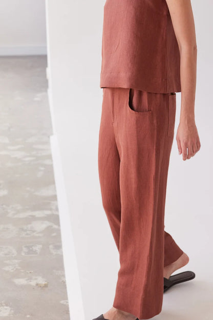 The Bowie Wide leg Pant | Brick